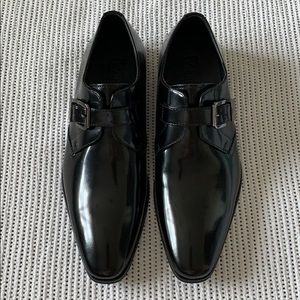Versace Collection Spazzolato Leather Monk Loafers